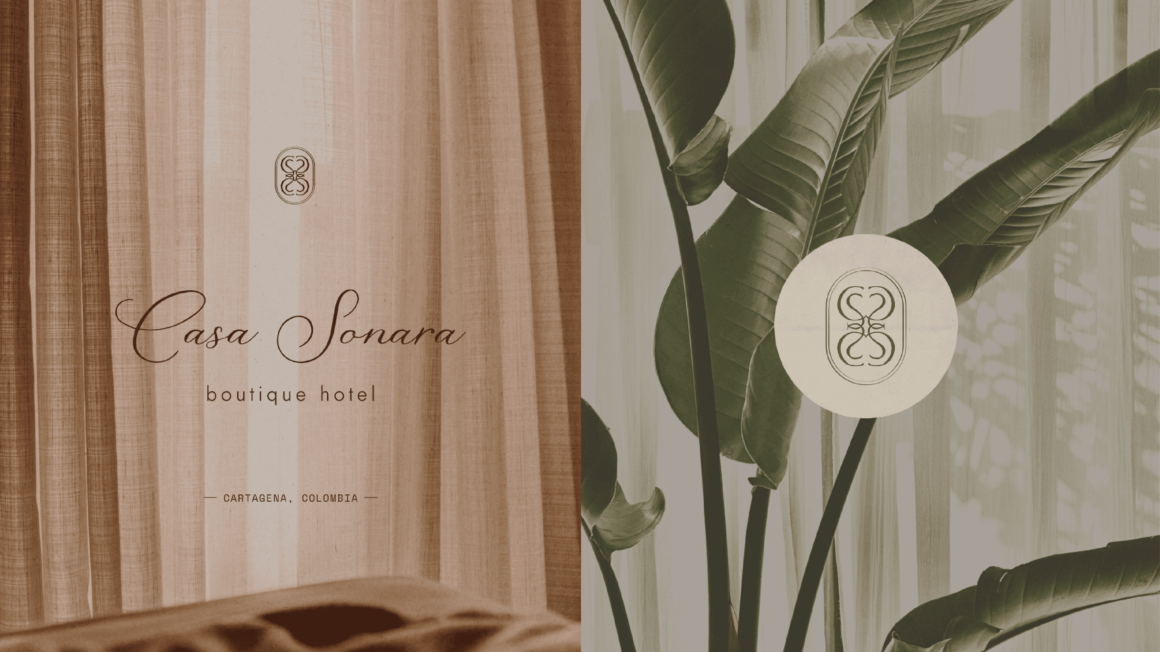 Elegant Casa Sonara Boutique Hotel with lush greenery in Cartagena, Colombia.