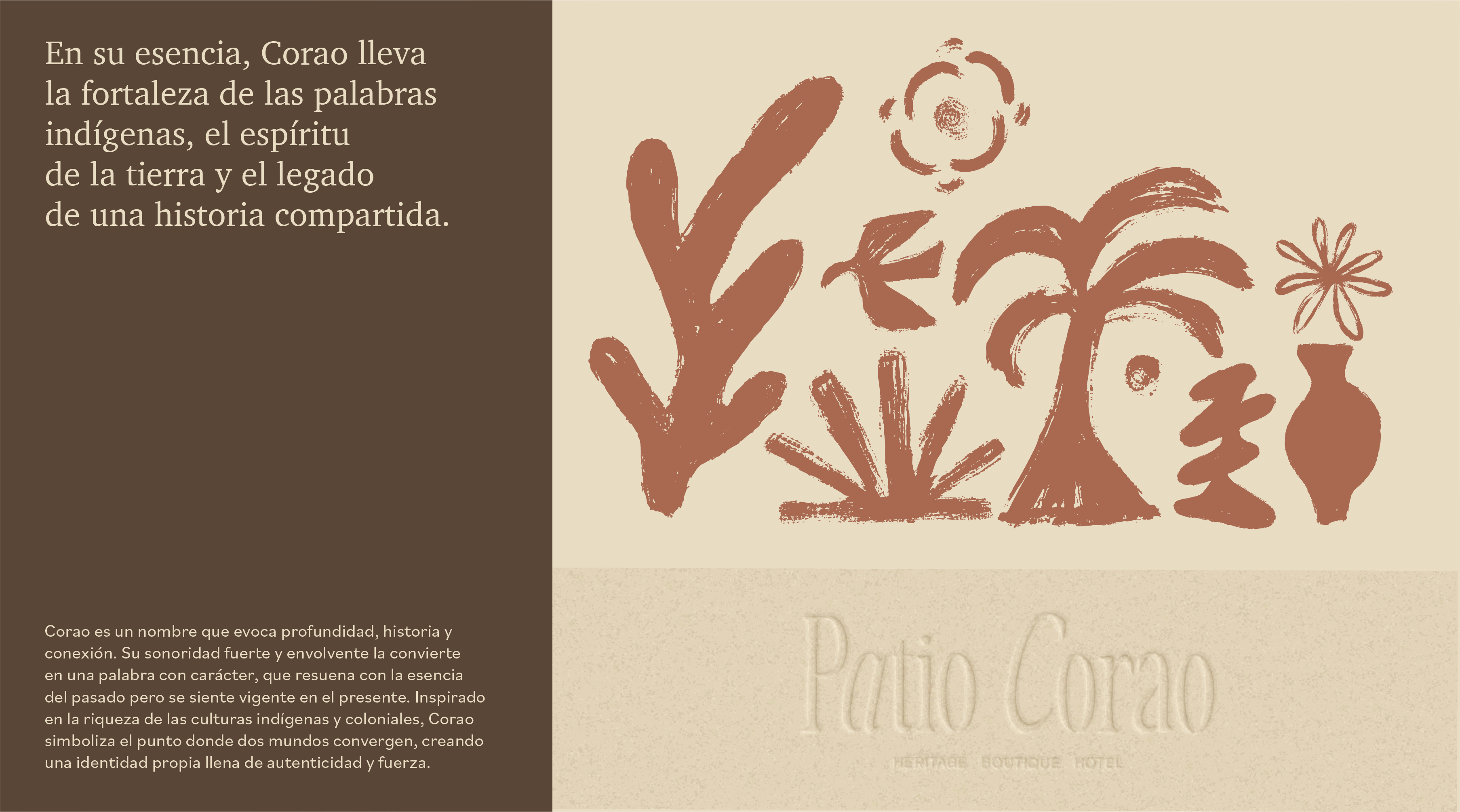 Indigenous Coroa art with earthy tones and natural motifs.
