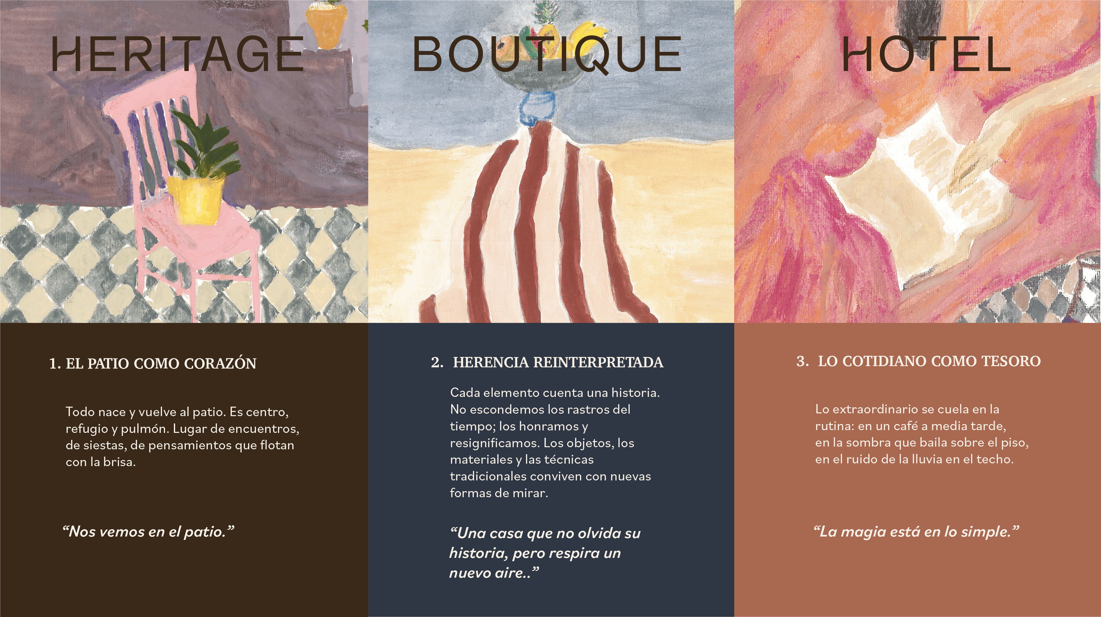 Artistic watercolor painting of a cozy boutique hotel with warm tones and inviting atmosphere.