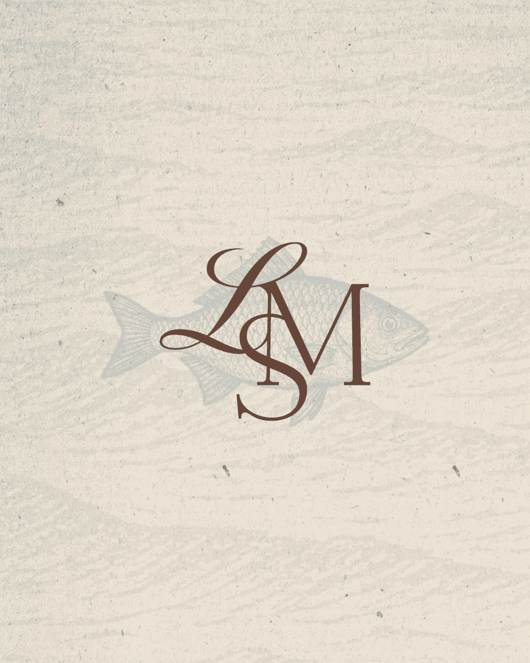 Logo featuring a stylized fish with intertwined initials "L" and "M" for Butiq World branding.